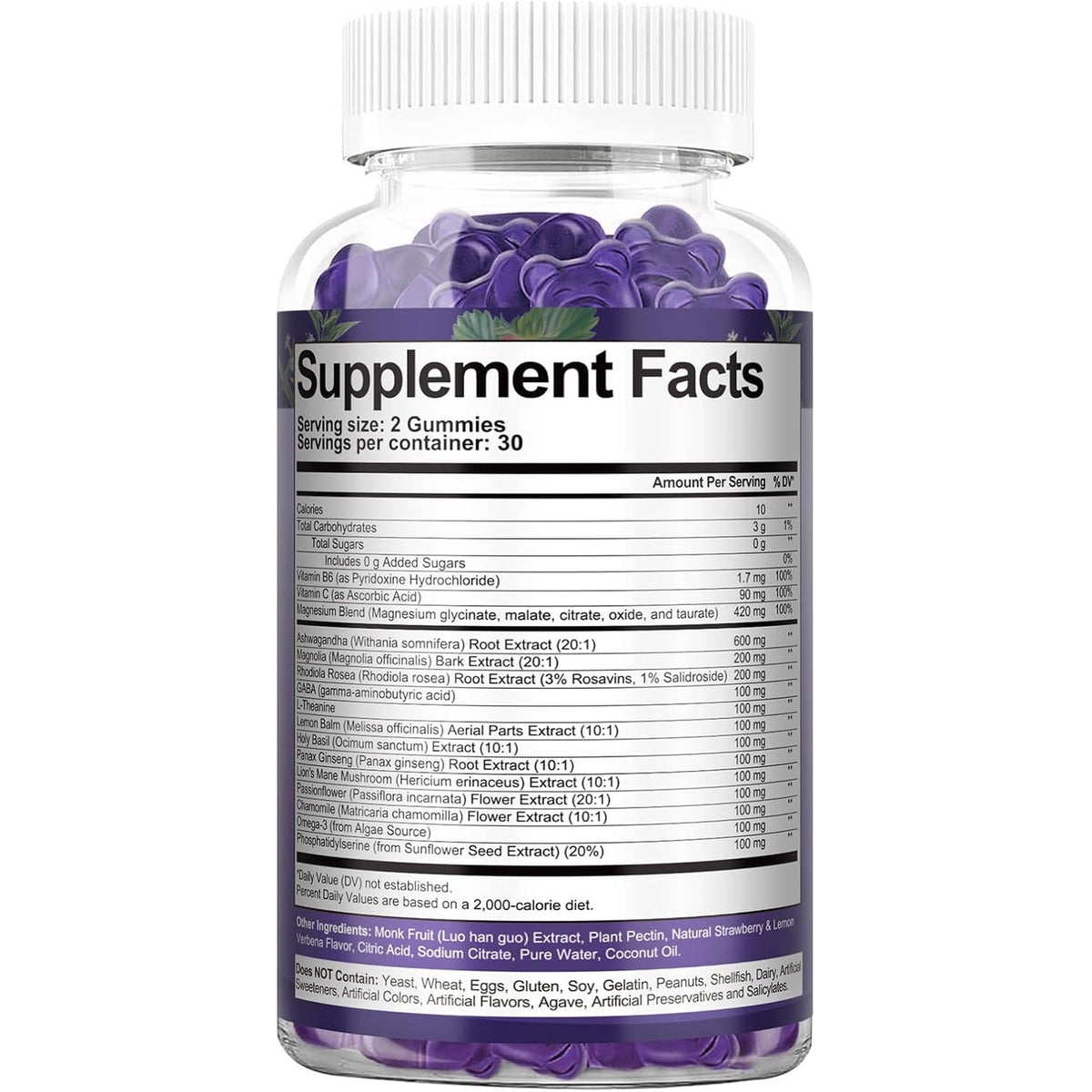 Cortisol Supplements for Women & Men 20-In-1 Cortisol Gummies with Ashwagandha Rhodiola Rosea Magnesium Phosphatidylserine Calm Focus Mood Support Healthy Cortisol Levels 30 Day Supply