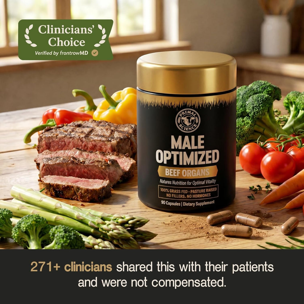 Beef Organ Supplement for Men 100% Grass Fed Beef Testicle, Prostate, Liver & Bone Matrix High Absorption with Black Pepper Non-Gmo, Hormone Free, Made in USA 90 Capsules