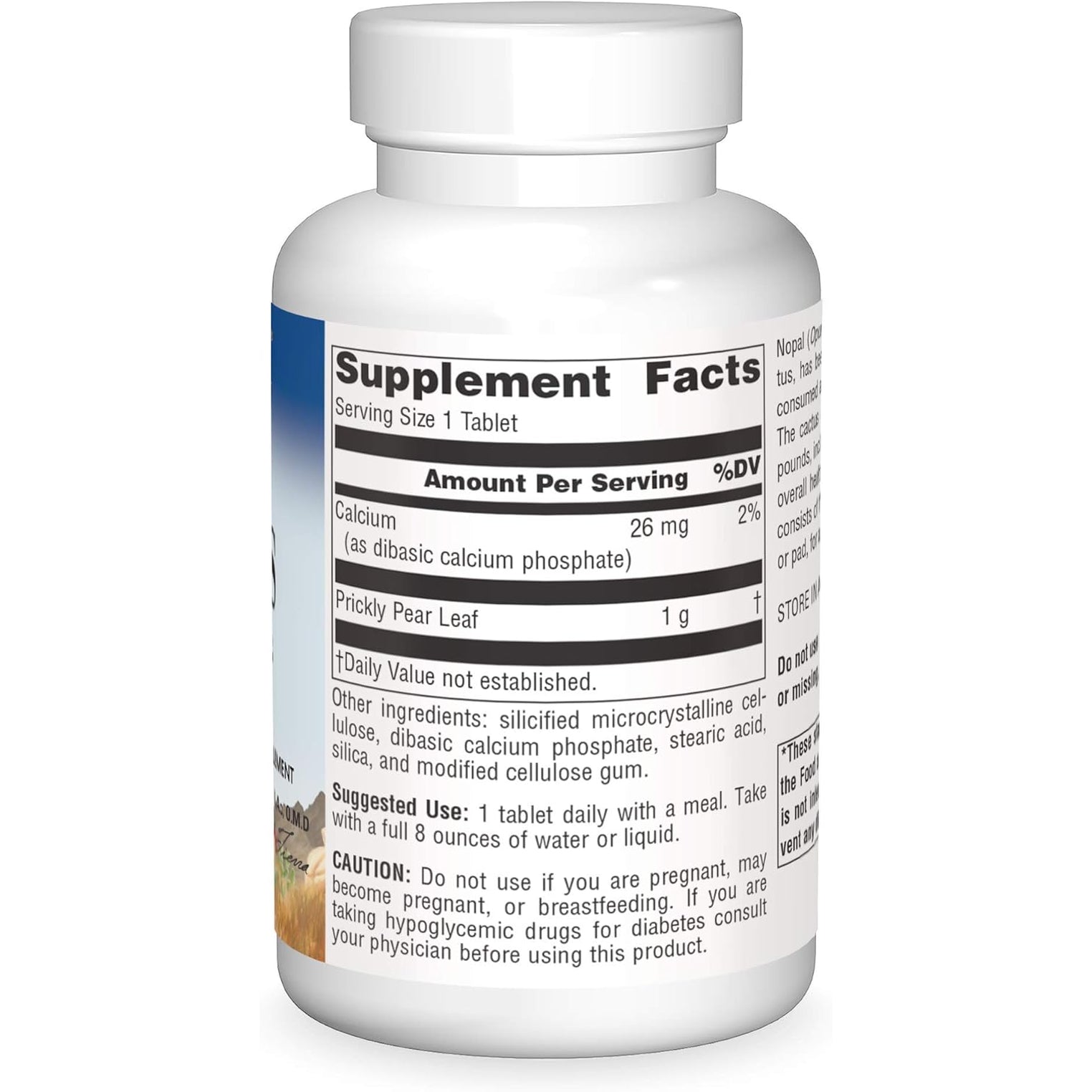 Planetary Herbals Full Spectrum Nopal Cactus, Prickly Pear Cactus, 1000 Mg, with Prickley Pear Leaf - 120 Tablets