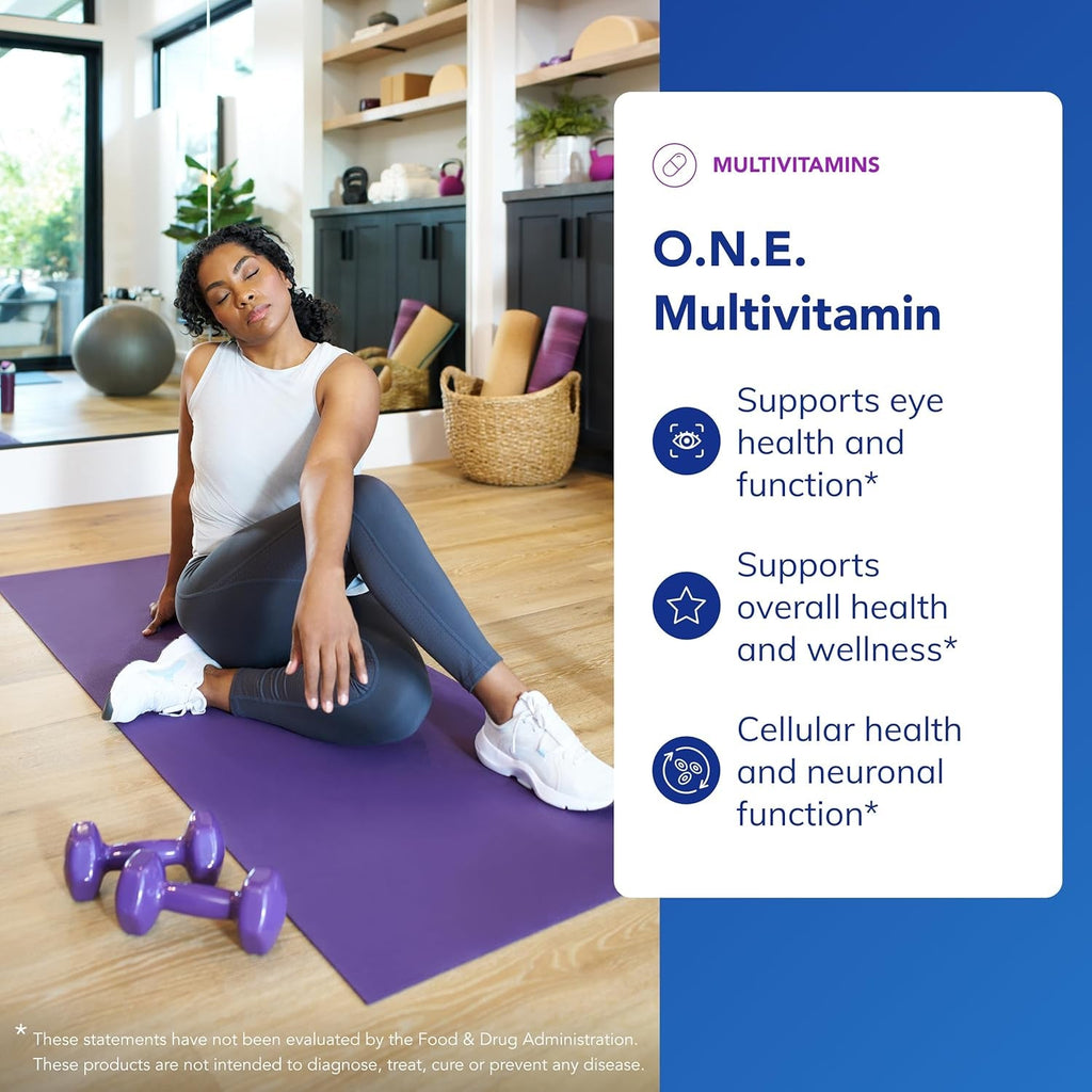 Pure Encapsulations O.N.E. Multivitamin - Once Daily Multivitamin with Antioxidant Complex Metafolin, Coq10, and Lutein to Support Vision, Cognitive Function, and Cellular Health* - 60 Capsules