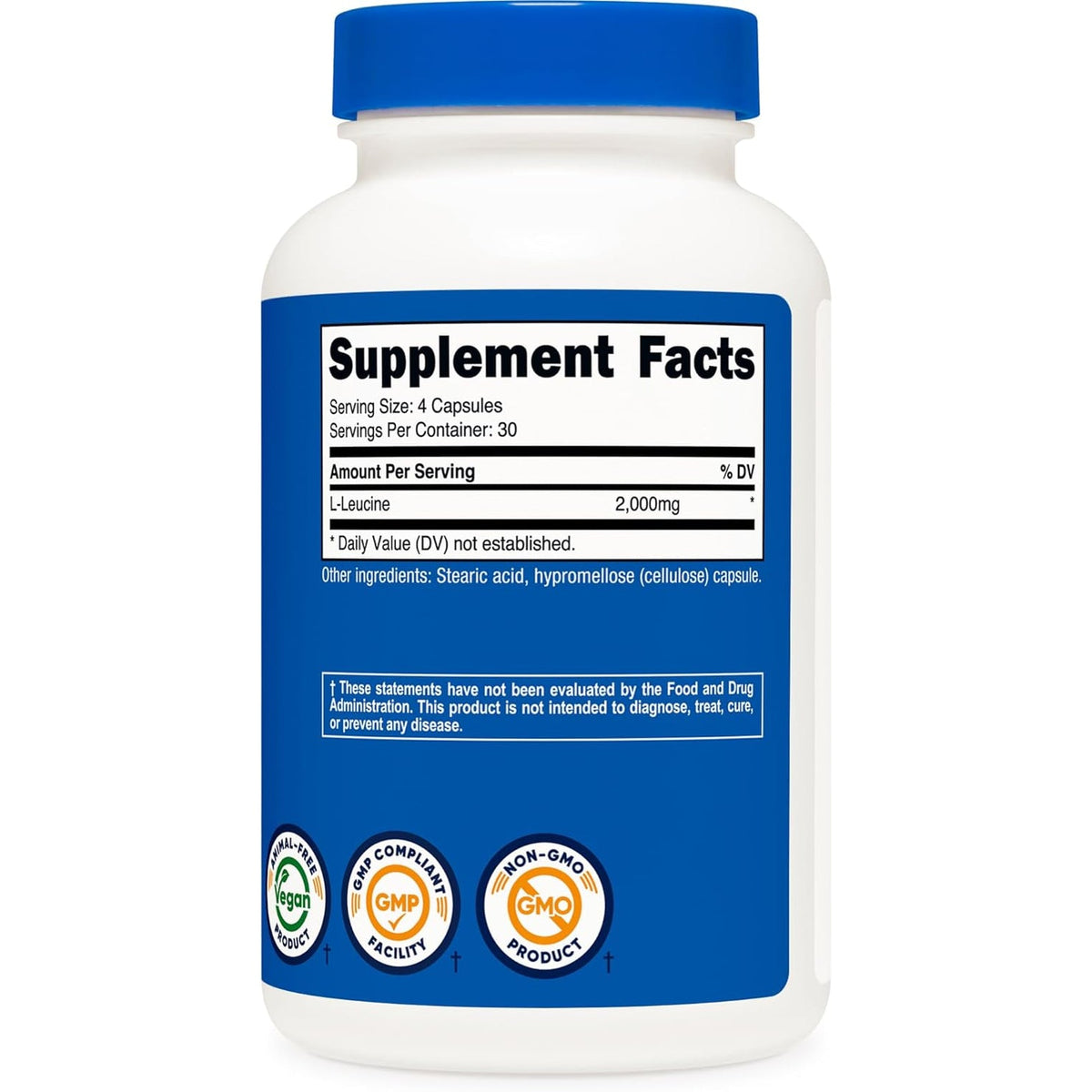 Nutricost L-Leucine 2,000Mg, 120 Vegetarian Capsules, Non-Gmo, Gluten Free, 30 Servings