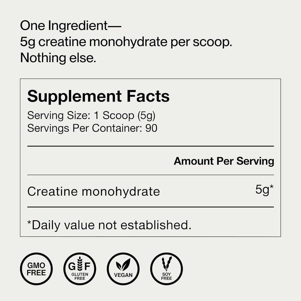 Momentous Creatine Monohydrate Powder - Creatine Powder - Supports Strength, Lean Muscle, & Recovery for Men & Women - NSF Certified for Sport - 5 G per Serving - 90 Servings