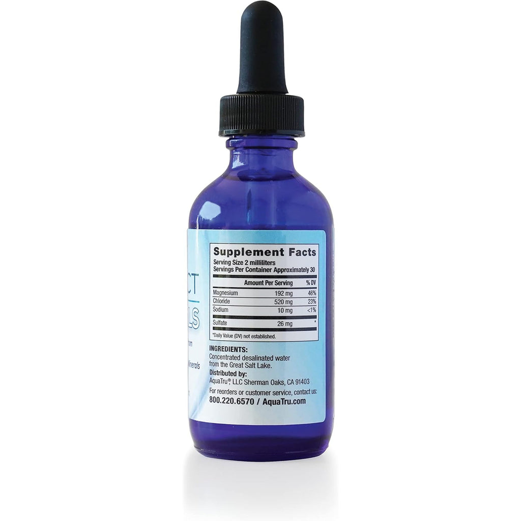 Aquatru Perfect Minerals – Mineral Drops for Water – Enrich with 72 Trace Minerals Including Magnesium, Zinc & Calcium – 60Ml Bottle Mineralizes up to 230 Liters of Water