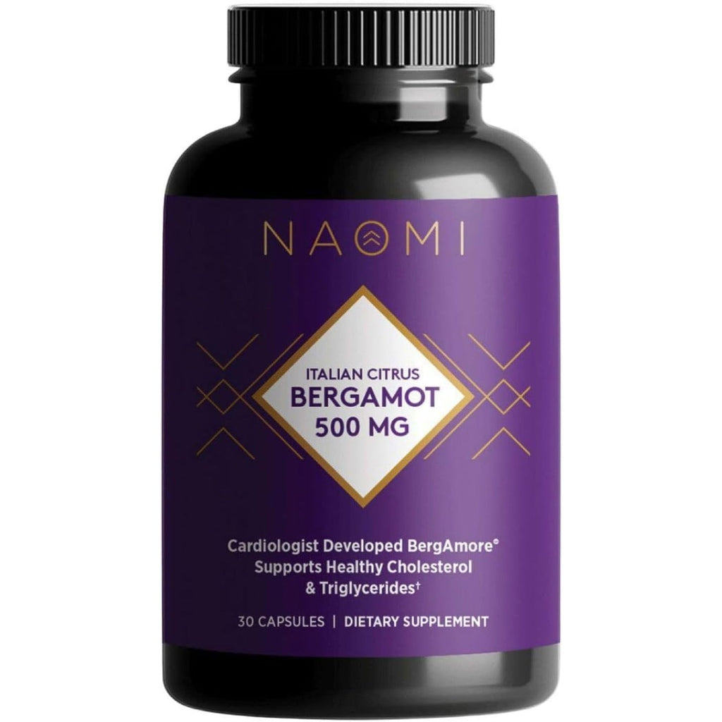 NAOMI Italian Citrus Bergamot 500Mg - Supports Healthy Cholesterol & Triglyceride Levels Already in Normal Range - Patented Bergamore® Extract, 7 Key Polyphenols, 1-Capsule Daily, 30-Day Supply