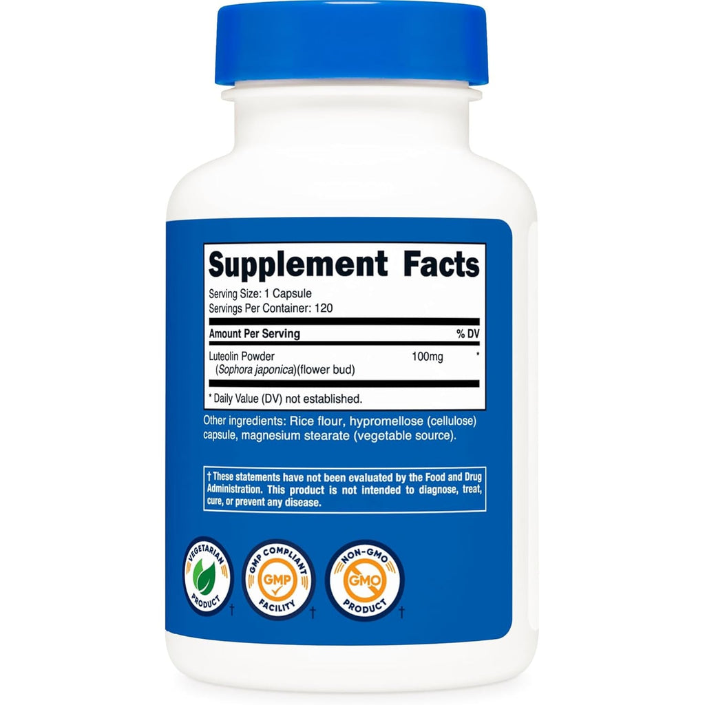 Nutricost Luteolin 100Mg 120 Capsules - Vegetarian Friendly, Non-Gmo, Gluten Free