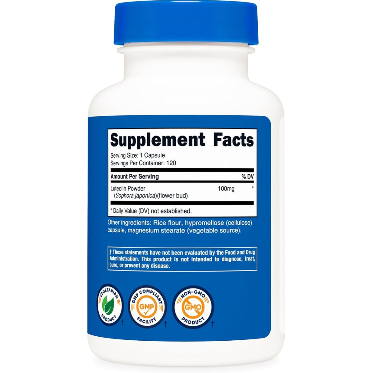 Nutricost Luteolin 100Mg 120 Capsules - Vegetarian Friendly, Non-Gmo, Gluten Free