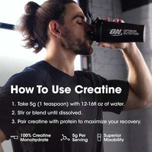 Optimum Nutrition Micronized Creatine Monohydrate Powder, Unflavored, 60 Servings, 300 Grams (Packaging May Vary)