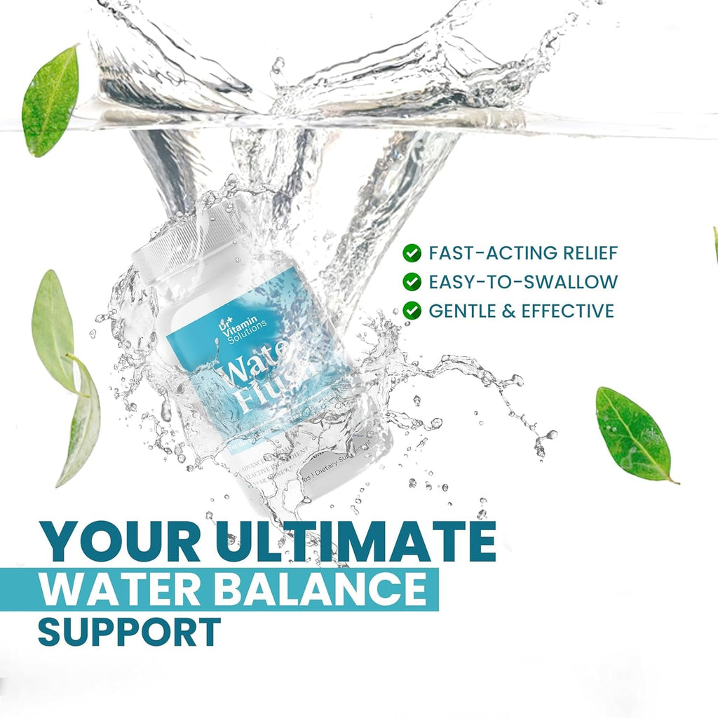 Diuretic Water Pills for Weight Control, 12 Active Ingredients (Green Tea, Cranberry & More), Instant Relief from Bloat & Swelling, Water Retention Pills for Women & Men - 60 Capsules