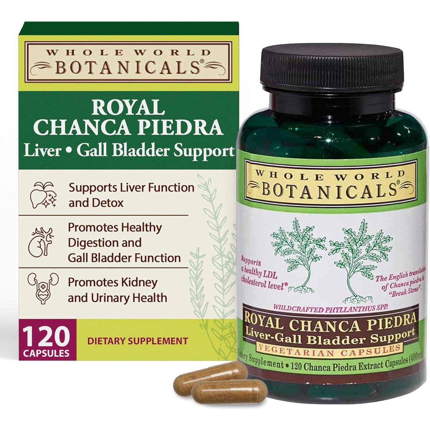 Whole World Botanicals Royal Chanca Piedra Herbal Supplement – Traditional Amazon Herb (120 Vegan Capsules, Liver Vegan Capsules)
