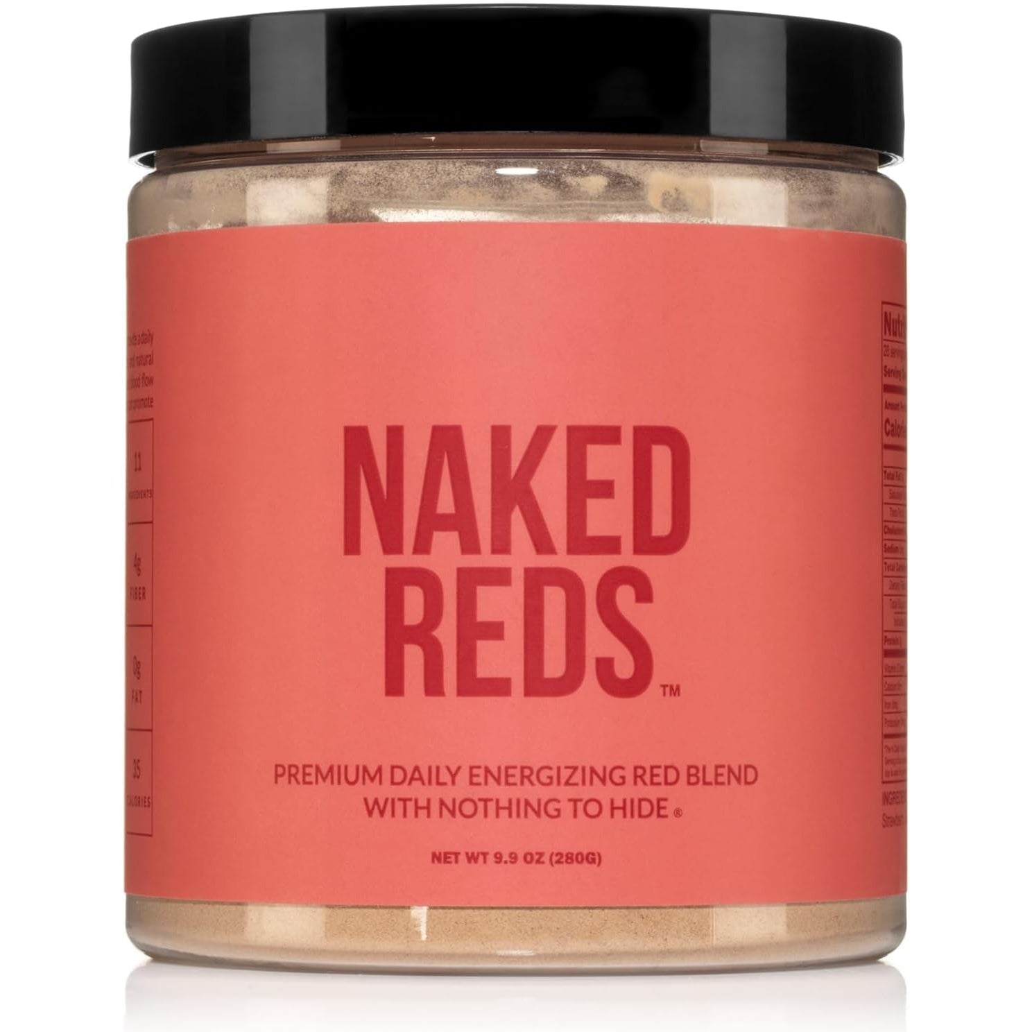 NAKED Reds Superfood Powder - Healthy, Energizing Polyphenol Fruit Powder Mix, No Fillers, No Additives, Vegan, Non-Gmo, Gluten Free - 28 Servings