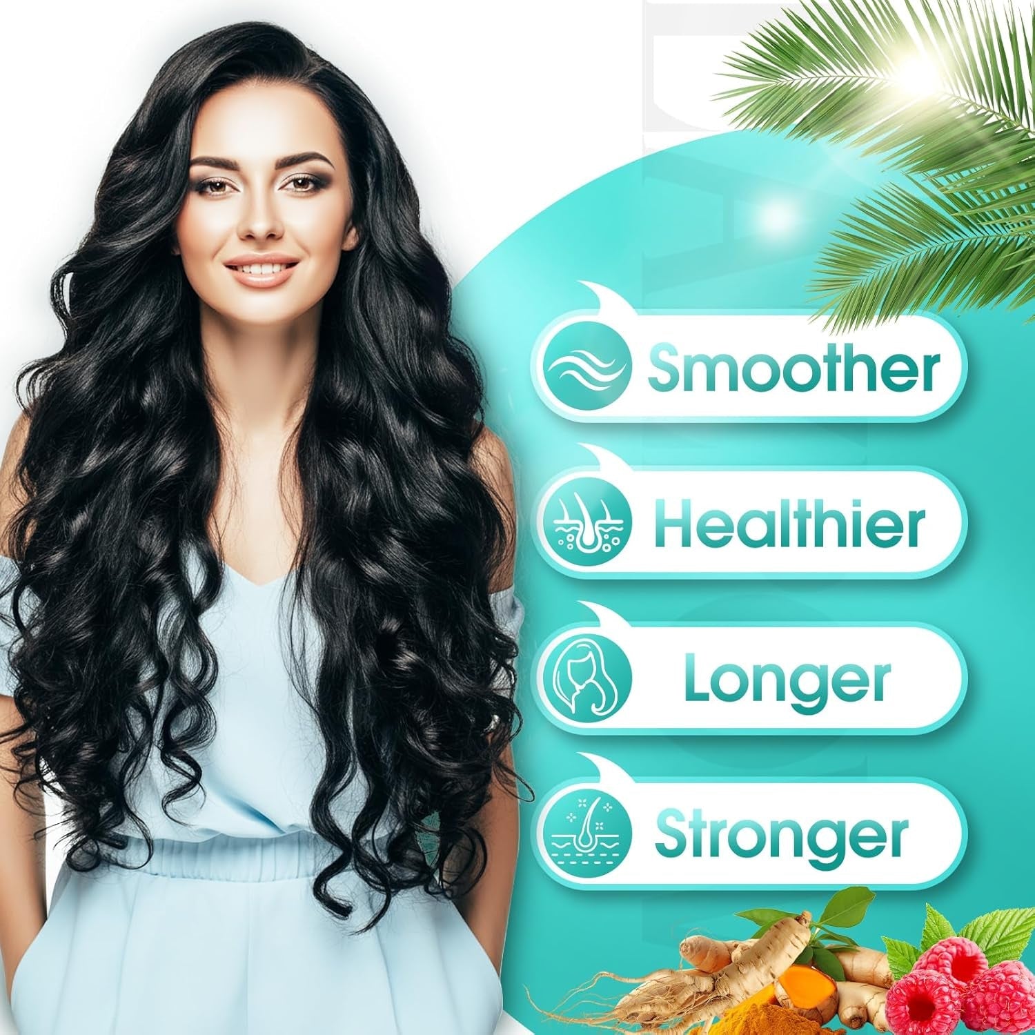 Hair Growth Products, Biotin 10000Mcg, 30-In-1 with Vitamin A, B3, C, D, E, Calcium, Hair Growth Supplement, Supports Hair & Nails Natural Growth Vitamins, for Women & Men - 30 Servings