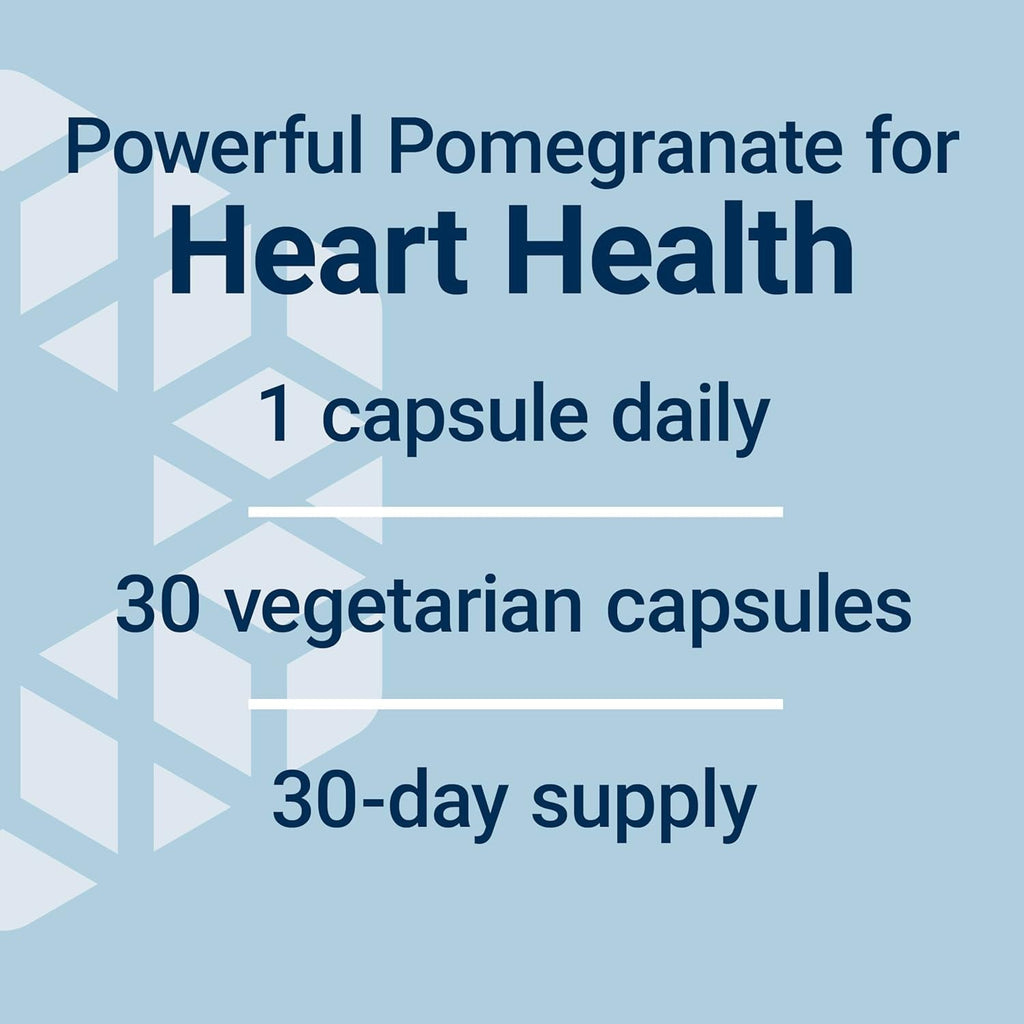 Life Extension Pomegranate Fruit Extract, 500 Mg, Antioxidant Polyphenols for Cardiovascular Health, Superfood, Gluten Free, Non-Gmo, Vegetarian, 30 Capsules