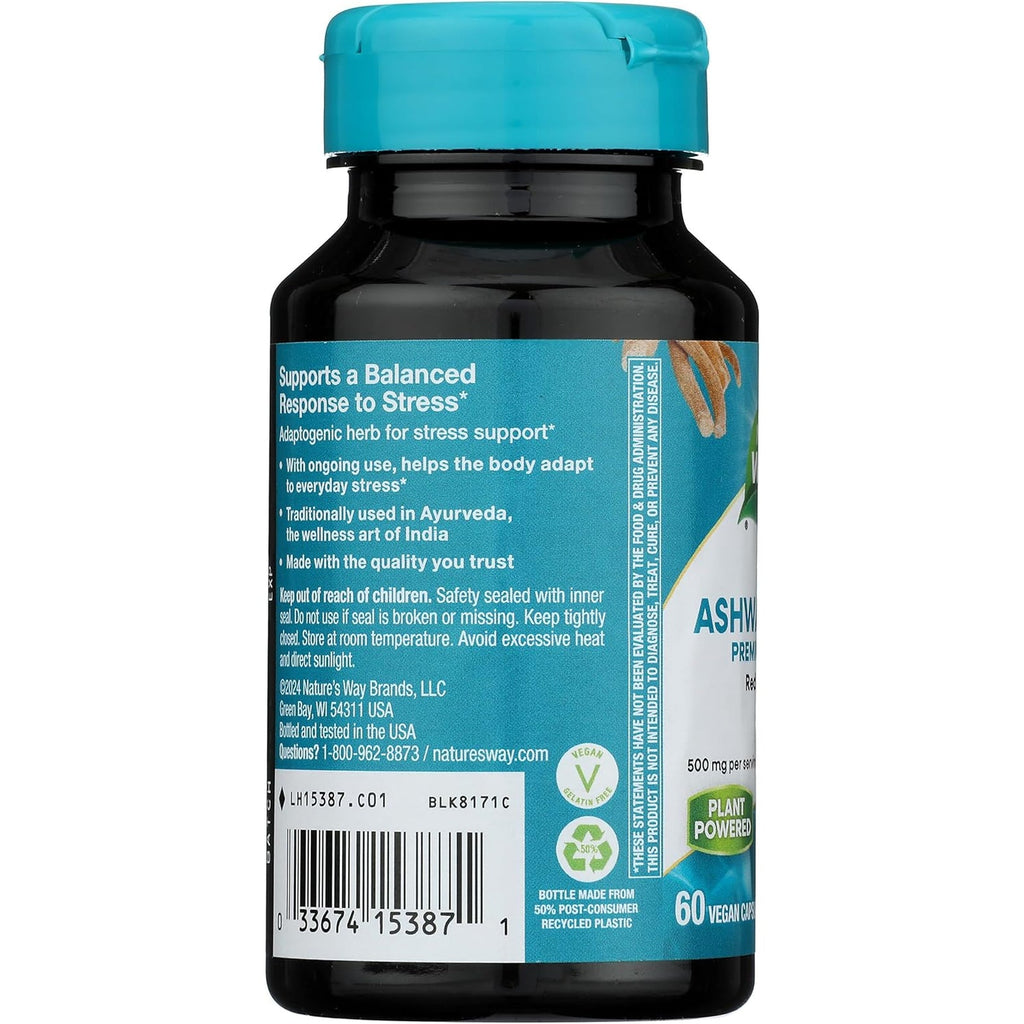 Nature'S Way Ashwagandha, 500 Mg per Serving, 60 Vcaps (Packaging May Vary)(Packaging May Vary)