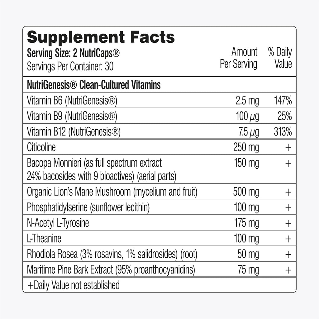 Mind Lab Pro® MLP® V4 Universal Nootropic™ Brain Booster Supplement for Focus, Memory, Clarity, Energy - 60-Count - Plant-Based, Naturally Sourced Memory Vitamins for Better Brain Health, Made in USA