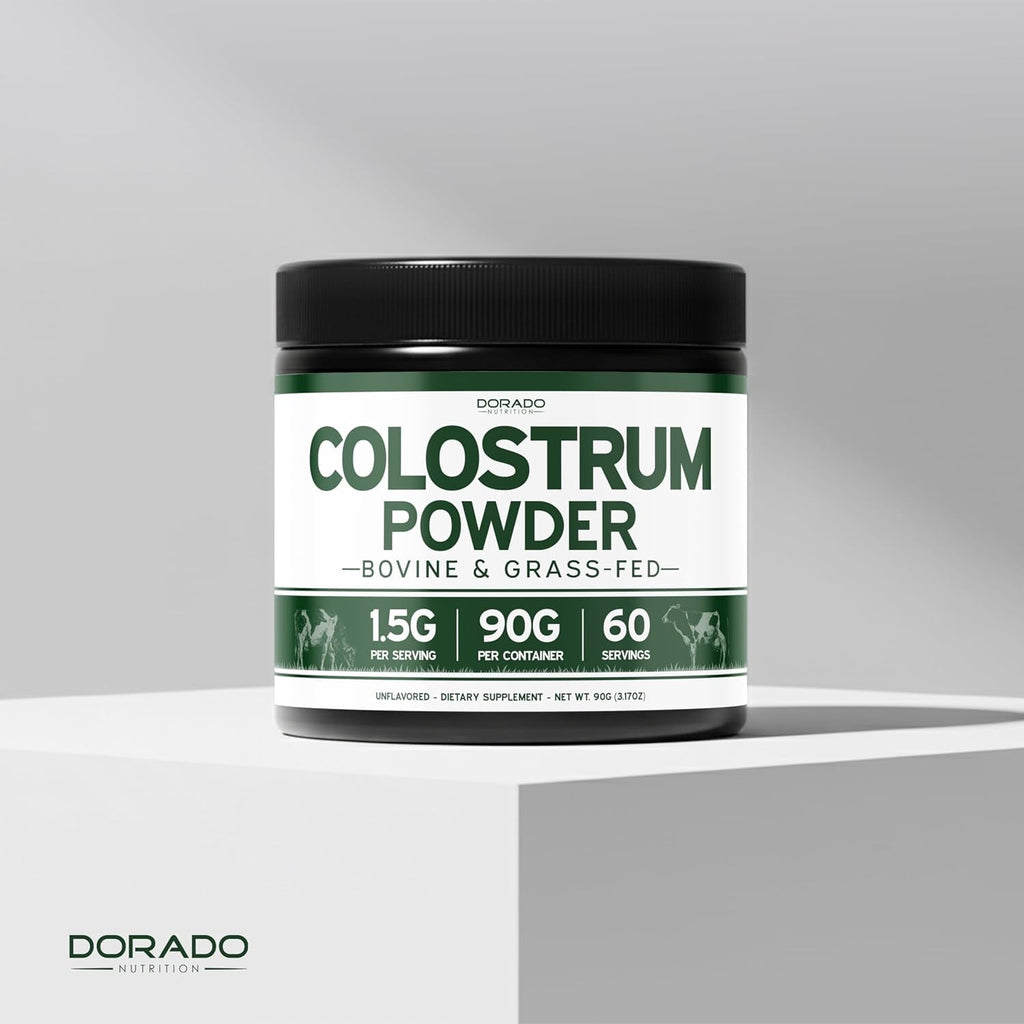 Colostrum Supplement Powder 90G (60 Servings of 1.5G Pure Bovine Colostrum Std. to Contain 20% Igg Immunoglobulins) Grass Fed Powder - No Fillers, Third Party Tested, Unflavored & Non-Gmo