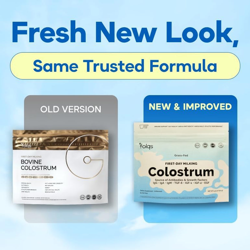 Bovine Colostrum Powder – First-Day Milking for Immune & Gut Support – 60 Servings – Supports Skin & Tissue Health – Made in USA - Amino Acids, Vitamins, Minerals – Kosher - Sustainably Sourced