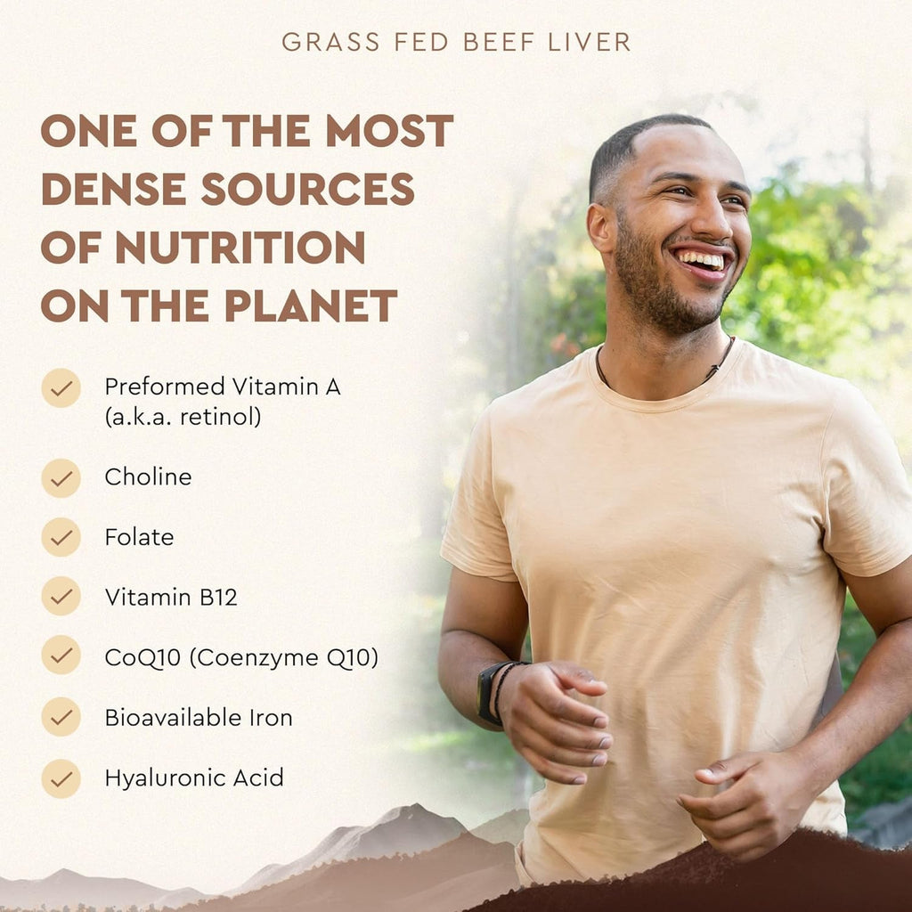 Ancestral Supplements Grass Fed Beef Liver 180 Capsules, Supports Energy Production, Detoxification, Digestion, Immunity and Full Body Wellness, Non-Gmo, Freeze Dried Liver Health Supplement