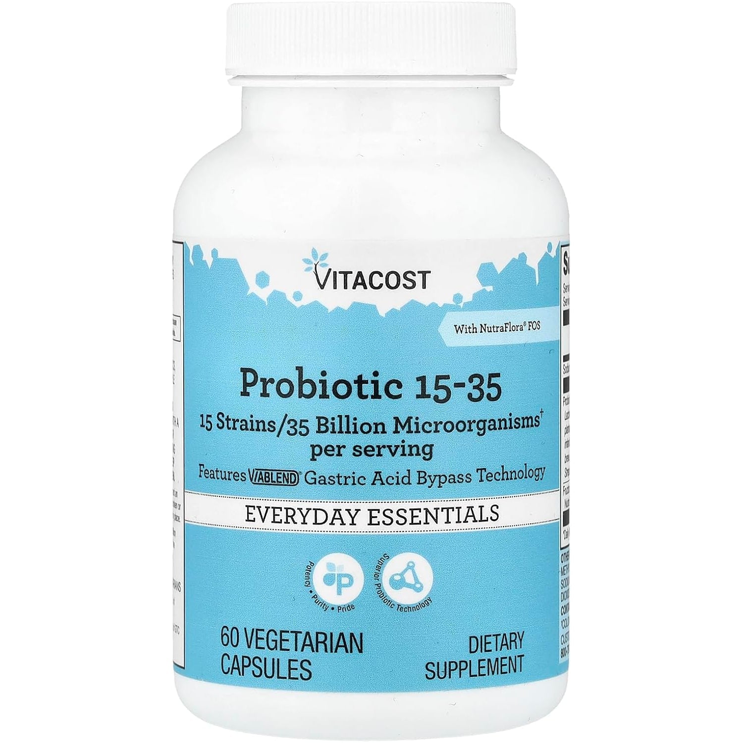 Vitacost Probiotic 15-35 with Nutraflora® FOS, 60 Vegetarian Capsules
