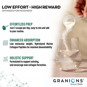 Granions Glucosamine Chondroitin MSM Powder 6,630Mg - Joint Supplements for Men and Women - Chondrosteo, Hydrolyzed Marine Collagen Peptides, Essential Vitamins Glucosamine Complex - Wild Berry 9.9Oz