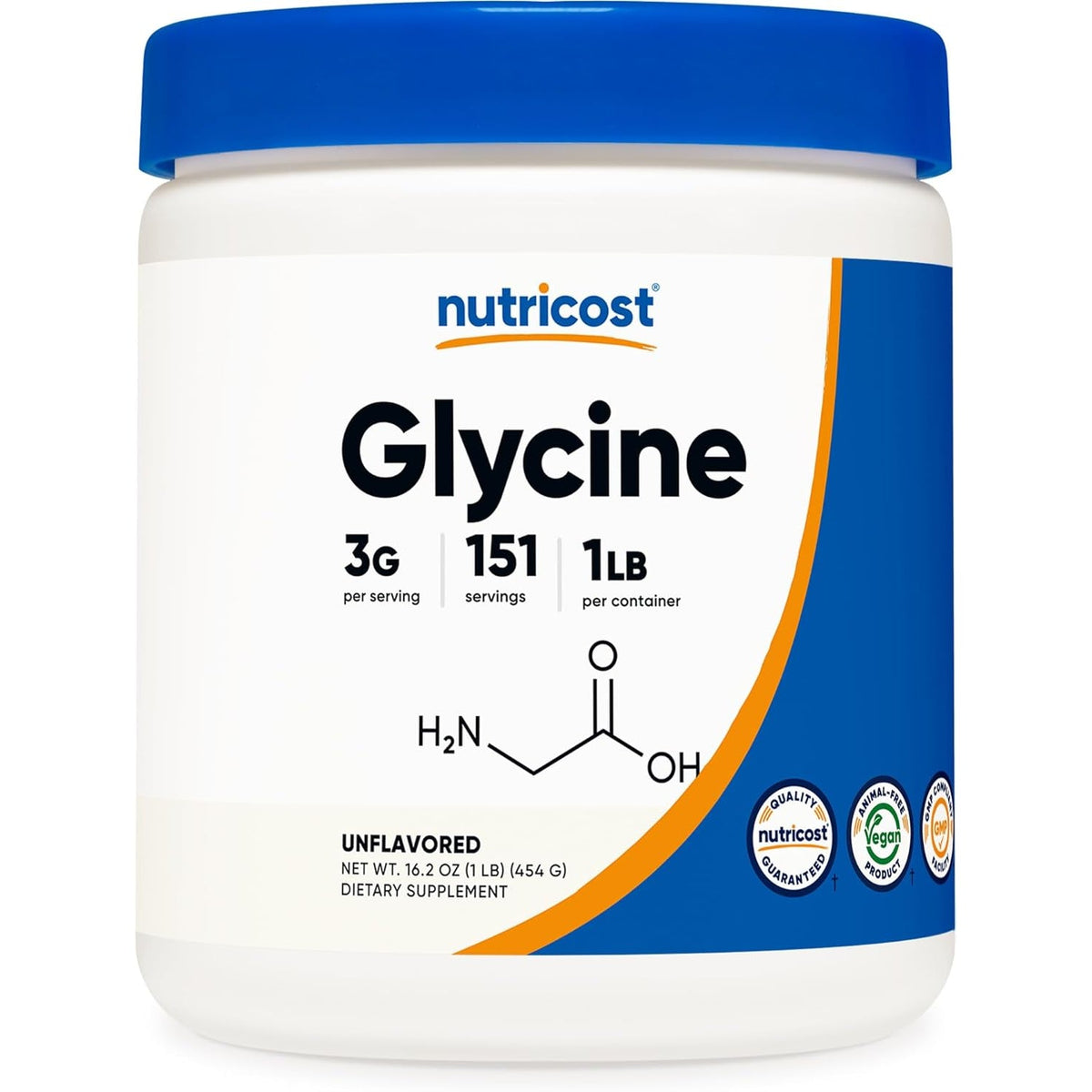 Nutricost Glycine Powder 1Lb - Non-Gmo, Gluten Free