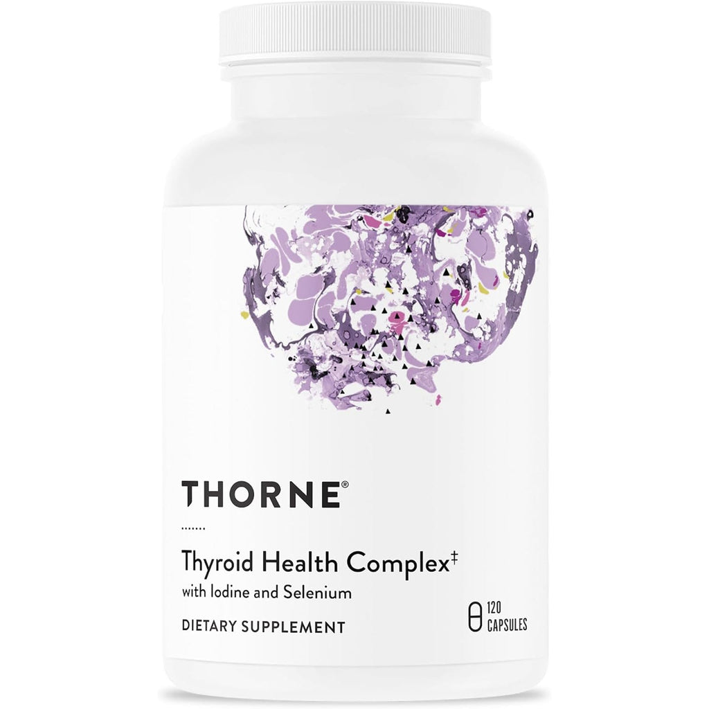 THORNE - Thyroid Health Complex - Thyroid Cofactors for Thyroid Function Support* - Vitamins B12, C & E, Ashwagandha, Iodine, Zinc, Selenium, Copper & L-Tyrosine - Third-Party Certified - 120 Capsules