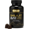 Pure Shilajit Gummies for Men & Women, Shilajit with Black Seed Oil, High Potency Pure Himalayan Resin for Energy, Immune Support, and Cognitive Function, Lab Tested Chewables