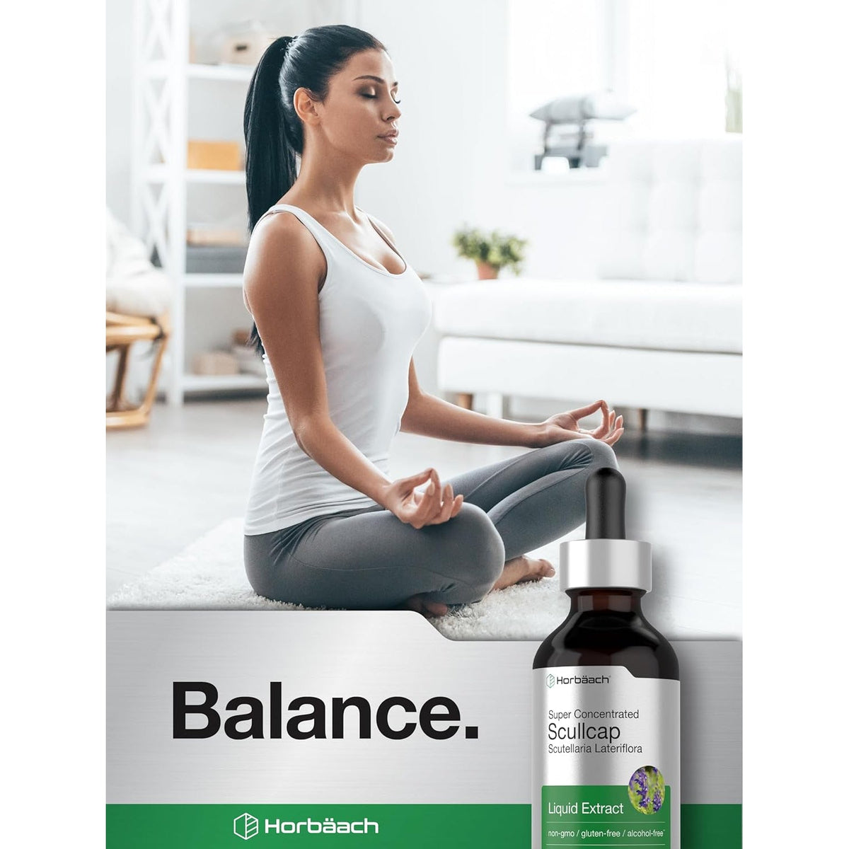 Horbaach Scullcap Herb Tincture | 2 Fl Oz | Liquid Extract Drops | Scutellaria Lateriflora | Alcohol Free, Vegetarian | Super Concentrated Supplement | Non-Gmo & Gluten Free