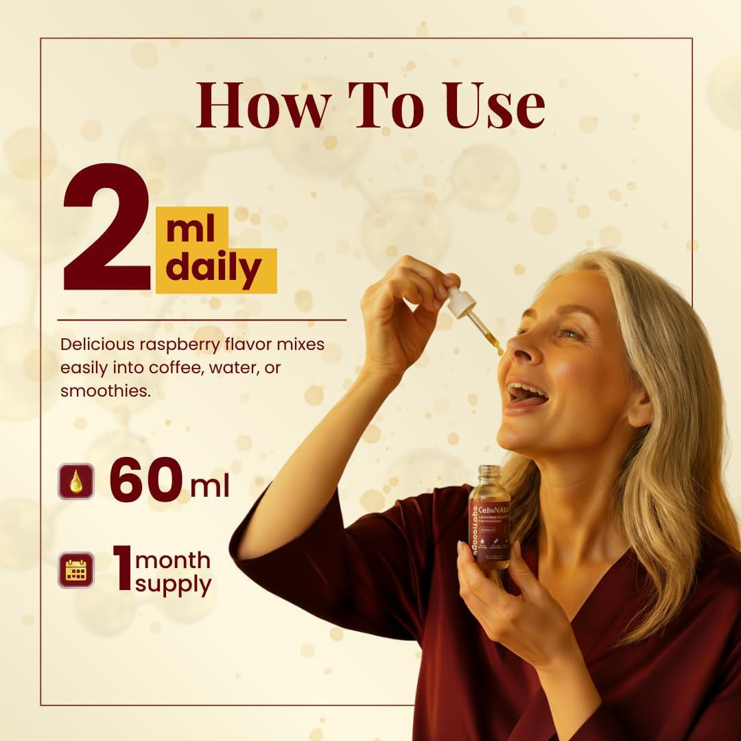 Liposomal NAD+ Supplement Liquid Drops - High Potency NMN Alternative for Cellular Energy, Healthy Aging & Brain Fog - Fast-Absorbing NAD Liquid Formula (2Oz)