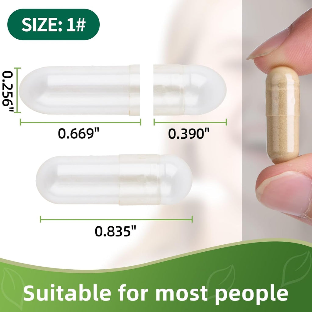 Size 1 Empty Capsules - 150 Count Clear Empty Pill Capsules Size 1 with Capsule Filling Kit, Fillable Vegan Vegetarian Capsule Empty for Vitamins, Easy for DIY Supplements