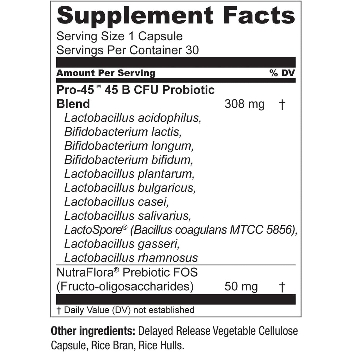 Live Conscious PRO45 Probiotics for Women & Men: Comprehensive Formula, 45 Billion CFU, 11 Strains, Dairy Free - W/Prebiotics and Probiotics - Promotes Immune & Gut Health - 30 Veggie Caps