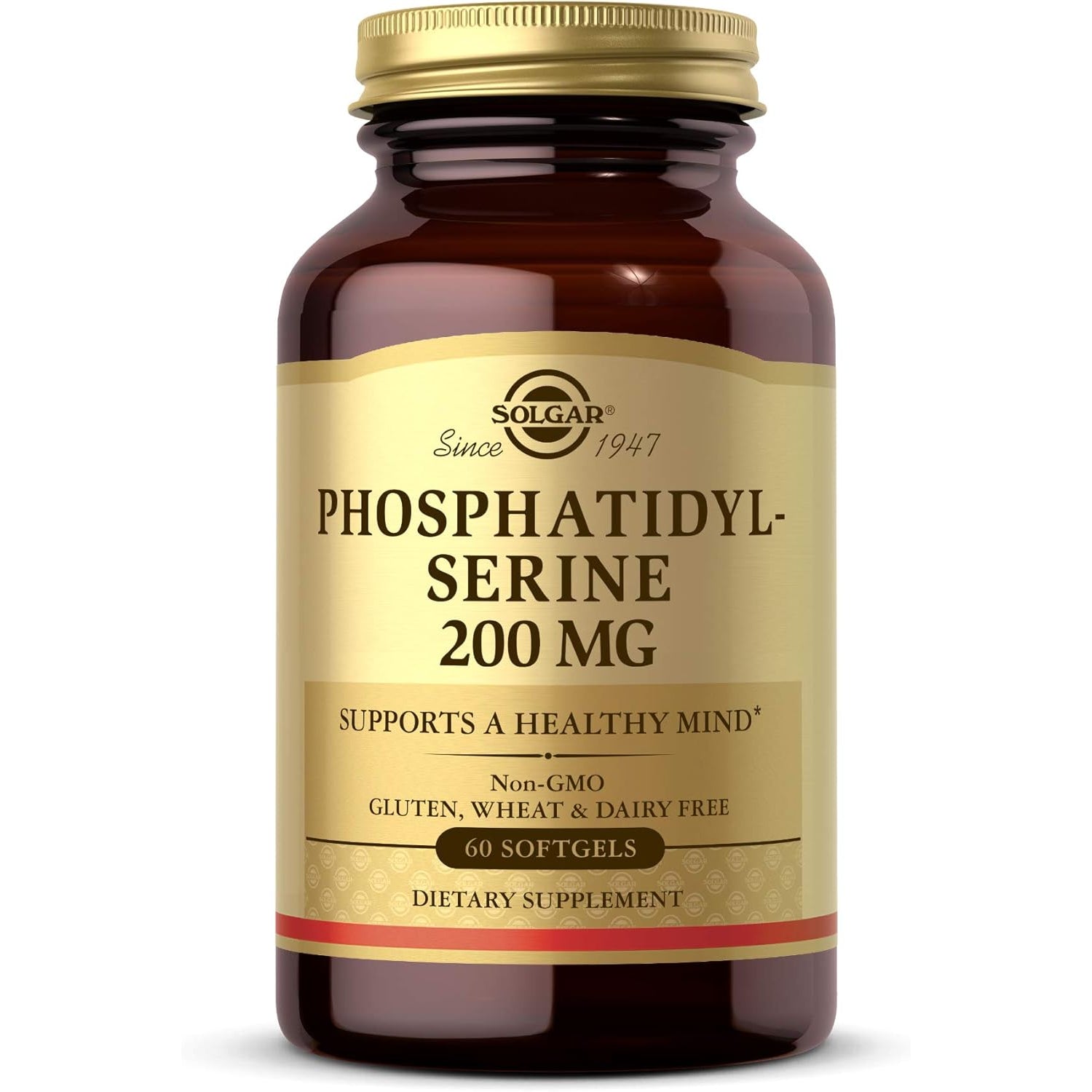 Solgar Phosphatidyl-Serine 200 Mg, 60 Softgels - Premium Brain Health Supplement, Supports a Healthy Mind & Cognitive Function - Gluten Free, Dairy Free - 60 Servings