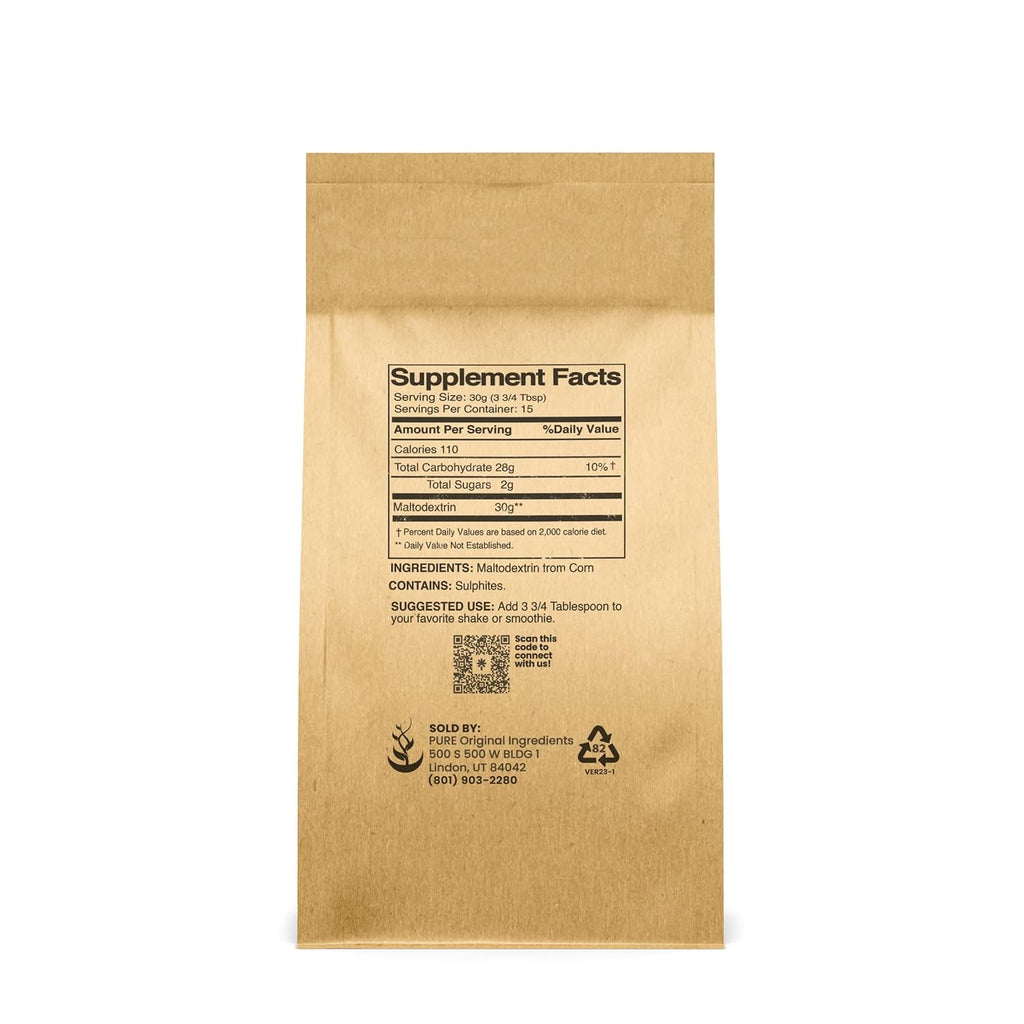 Pure Original Ingredients Maltodextrin (1 Lb) Binder & Thickener, Unflavored, No Additives
