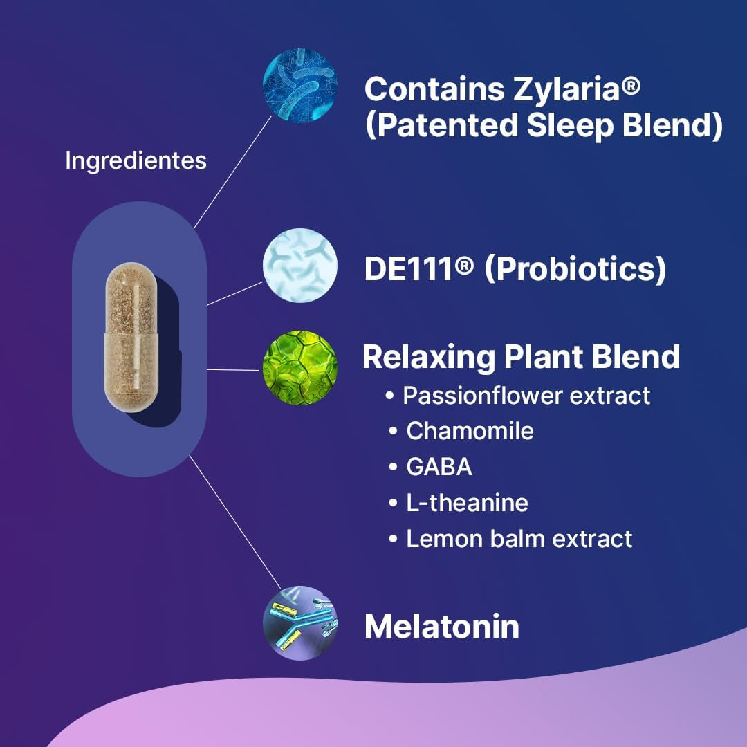 Santo Remedio Buenas Noches Sleep Support with Zylaria®, Melatonin & DE111® Probiotics – Digestive & Nighttime Support Supplement by Dr Juan Rivera – 60 Vegetarian Capsules