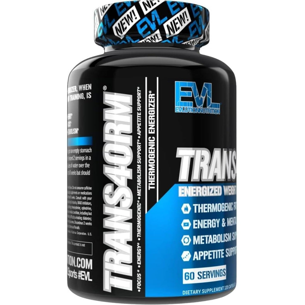 EVL Thermogenic Fat Burner Support - Fast Acting Weight Loss Energy and Appetite Support - Trans4Orm Green Tea Supplement for Men and Women - 60 Servings