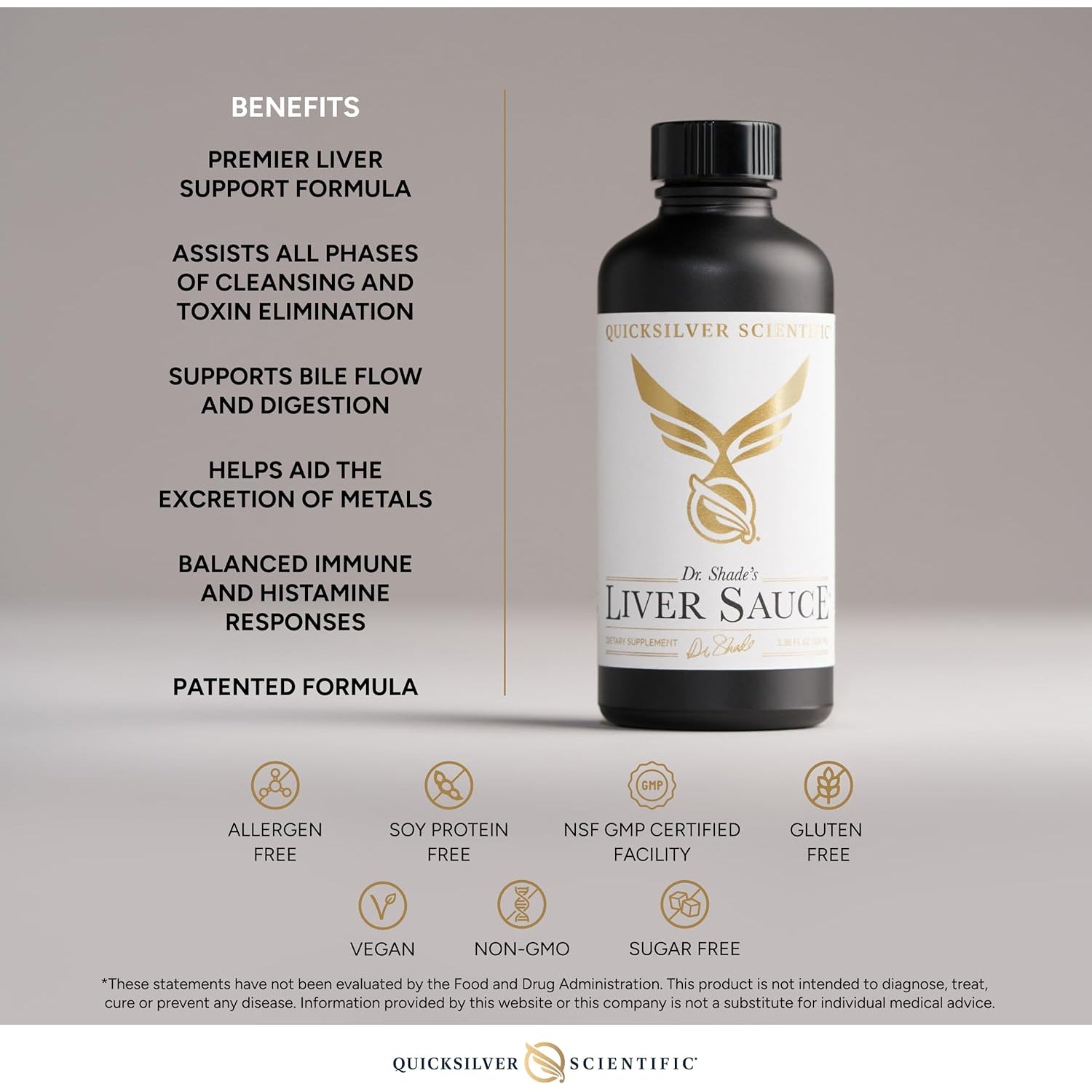 Quicksilver Scientific Liver Sauce - Liposomal Liver Detox with DIM, Quercetin, Lipoic Acid, Milk Thistle and Dandelion Root Supplement - Supports Bile & Toxin Momentum (100 Ml / 3.38 Oz)