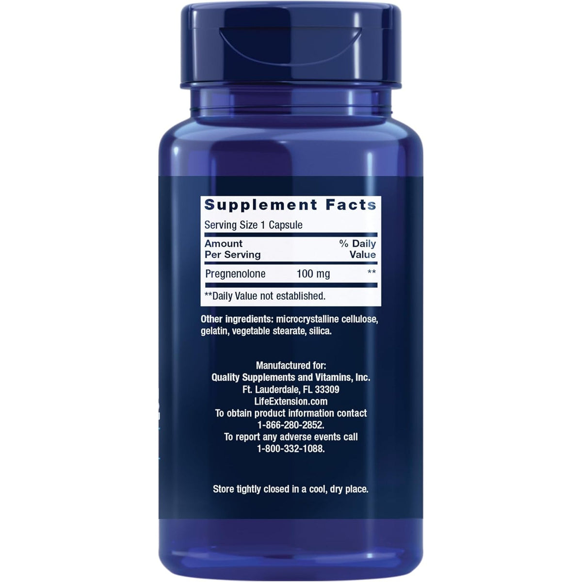Life Extension Pregnenolone - Hormone Balance Supplement for Healthy Hormone Levels, 100 Mg - Hormone Balance, Memory, Focus, Cognitive Health - Gluten-Free, Non-Gmo, 100 Capsules