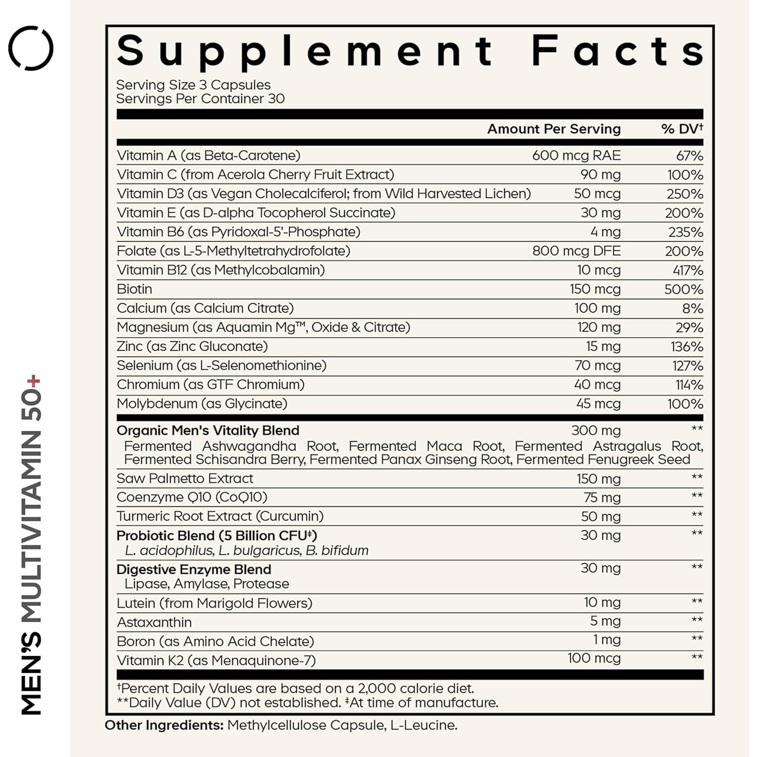 Codeage Men'S Multivitamin 50+ Supplement - Essential Vitamins for Men over 50 Years Old, Minerals, Coq10, Turmeric, Saw Palmetto, Maca, Panax Ginseng, Probiotics & Botanicals - Non-Gmo - 90 Capsules