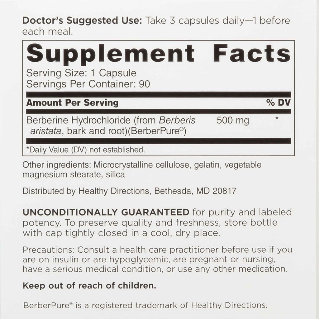 DOCTORS' PREFERRED Berberine Clinical Grade Supplement - Doctor Formulated | 1500 Mg per Daily Serving | 90 Count