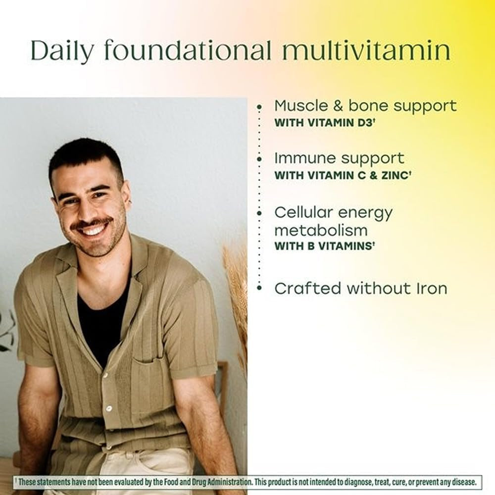 Megafood One Daily Iron Free Multivitamin - Multivitamin for Women and Men - with Real Food - Immune Support Supplement - Bone Health - Energy Metabolism - Vegetarian; Non-Gmo; No Iron - 60 Tablets