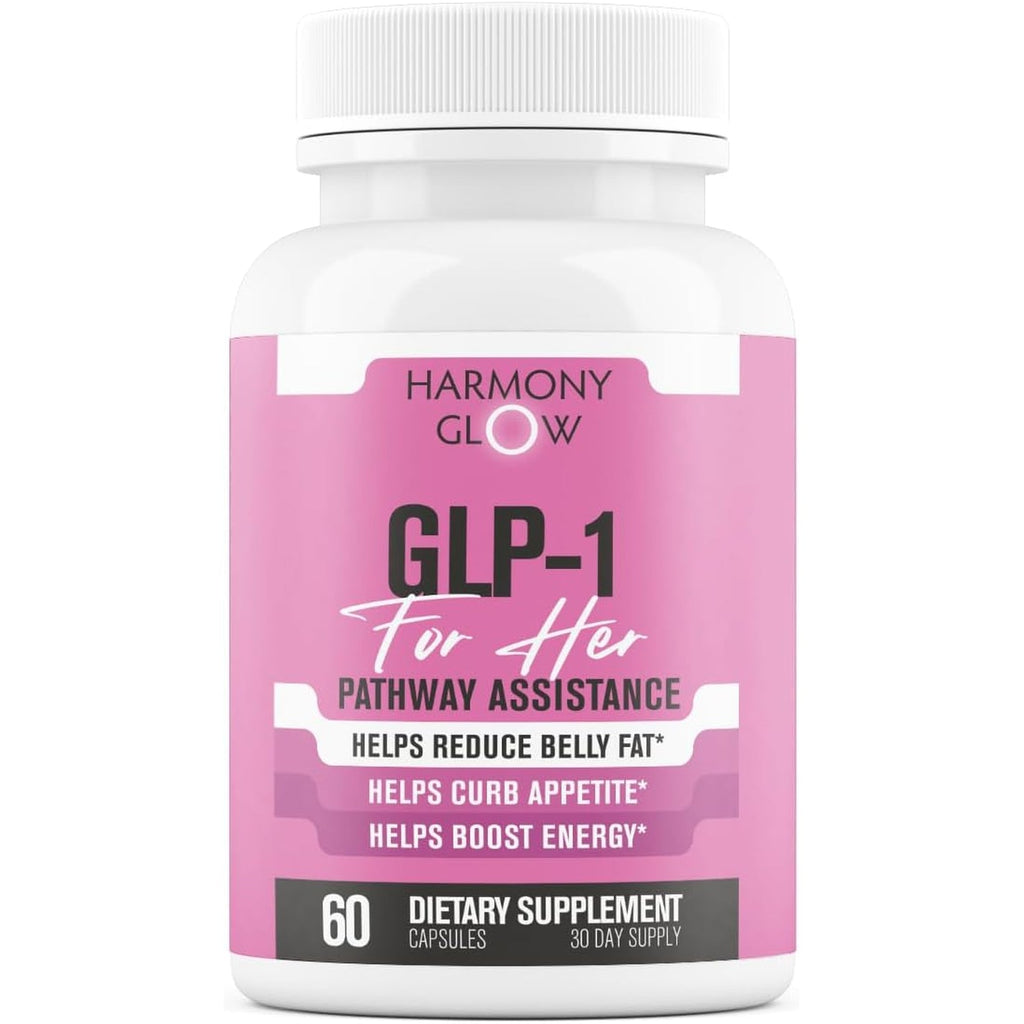 Harmony Glow GLP-1 | Promotes Weight Loss for Women, Helps Appetite Control & Promotes Energy - Assists Metabolic Pathways Linked to GLP-1 Signaling & Fat Loss - 3Rd Party Tested Supplement - 60 Pills