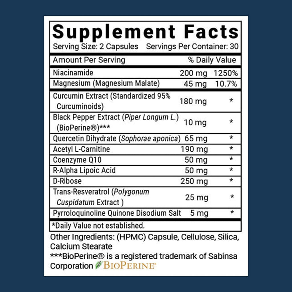 Advanced Bionutritionals – Advanced Mitochondrial Formula Support Supplement, Healthy Aging, Repair, Energy Optimizer with Coq10, PQQ, Alpha Lipoic Acid, Gluten Free, Vegan, Non GMO (60 Tablets)