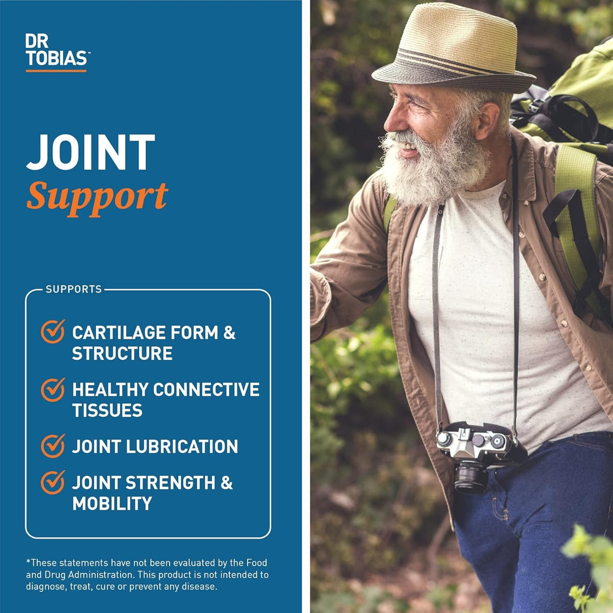 Dr. Tobias Joint Support Supplement with Glucosamine Chondroitin MSM, Supports Connective Tissue, Function & Flexibility, Extra Strength Joint Supplements for Men & Women, 240 Capsules