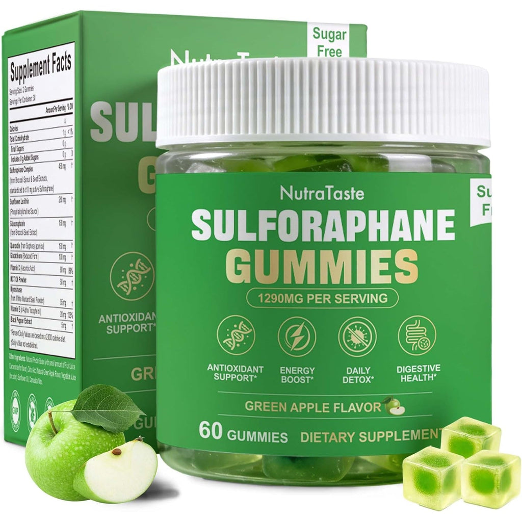 Liposomal Sulforaphane Supplement 450Mg | Broccoli Sprout & Seed Extracts, Glucoraphanin, Myrosinase, Glutathione & Sunflower Lecithin | Antioxidant Detox & Cellular Health | Sugar-Free, 60 Gummies