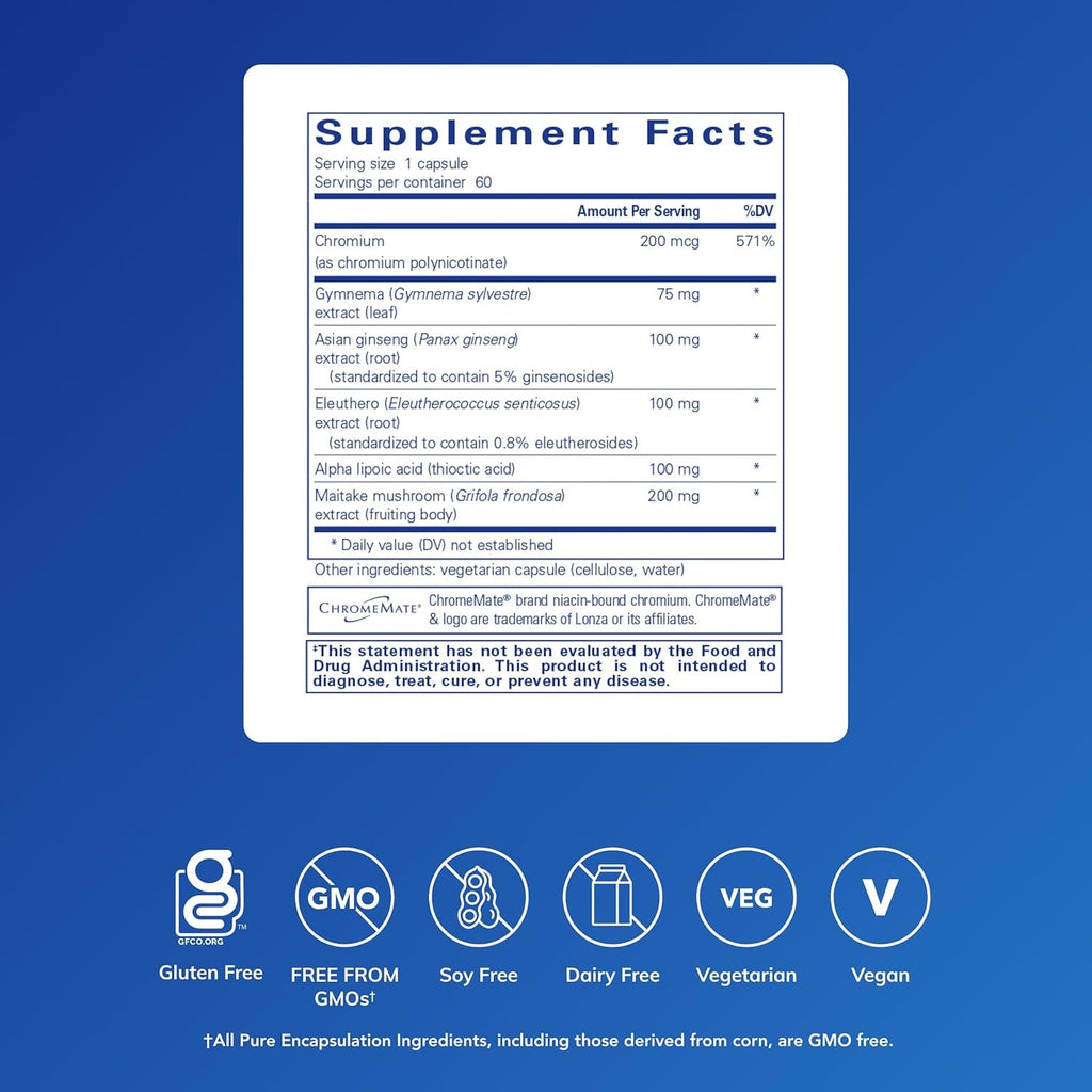 Pure Encapsulations Glucose Support Formula | Hypoallergenic Supplement Supports Healthy Pancreas Function and Carbohydrate Metabolism | 60 Capsules
