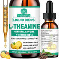 Wellveravida L Theanine Caffeine Liquid Drops, High Potency L-Theanine 100Mg W. Caffeine Vitamin B12 B6, Natural Nootropic Brain for Smooth Energy Focus Alertness, 6X Stronger than Pills Powder Gum