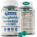Phosphatidylserine - Nootropic Brian Supplement, Focus & Energy Gummies+ Bacopa Monnieri, Omega 3, Huperzine A, Methyl B12 & B6 for Seniors, Gamers, Workers, Non-Gmo, Caffeine-Free, Sugar Free, 2 Pack