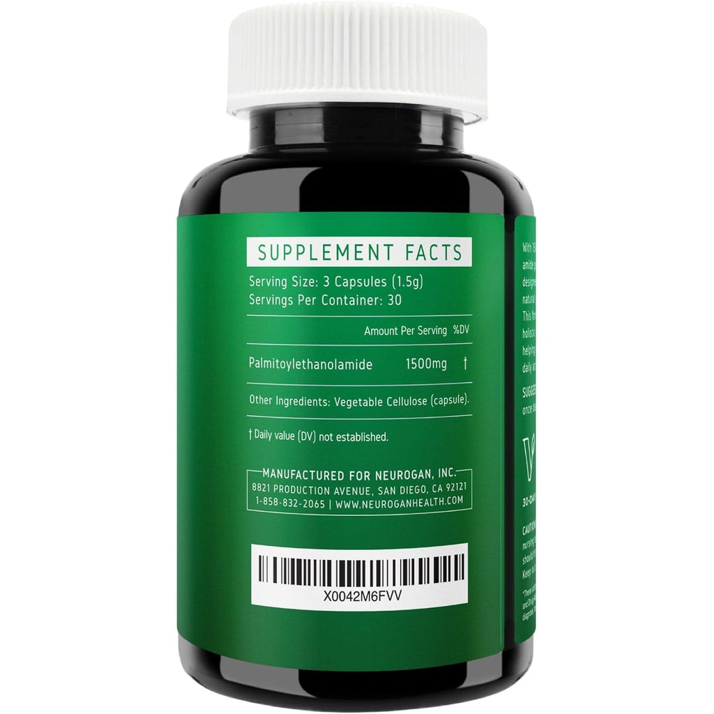 Neurogan Ultra Micronized Palmitoylethanolamide (Pea) Supplement - 1500 MG per Serving - Highly Purified & Bioavailable - 90 Capsules - Natural Support for Men & Women