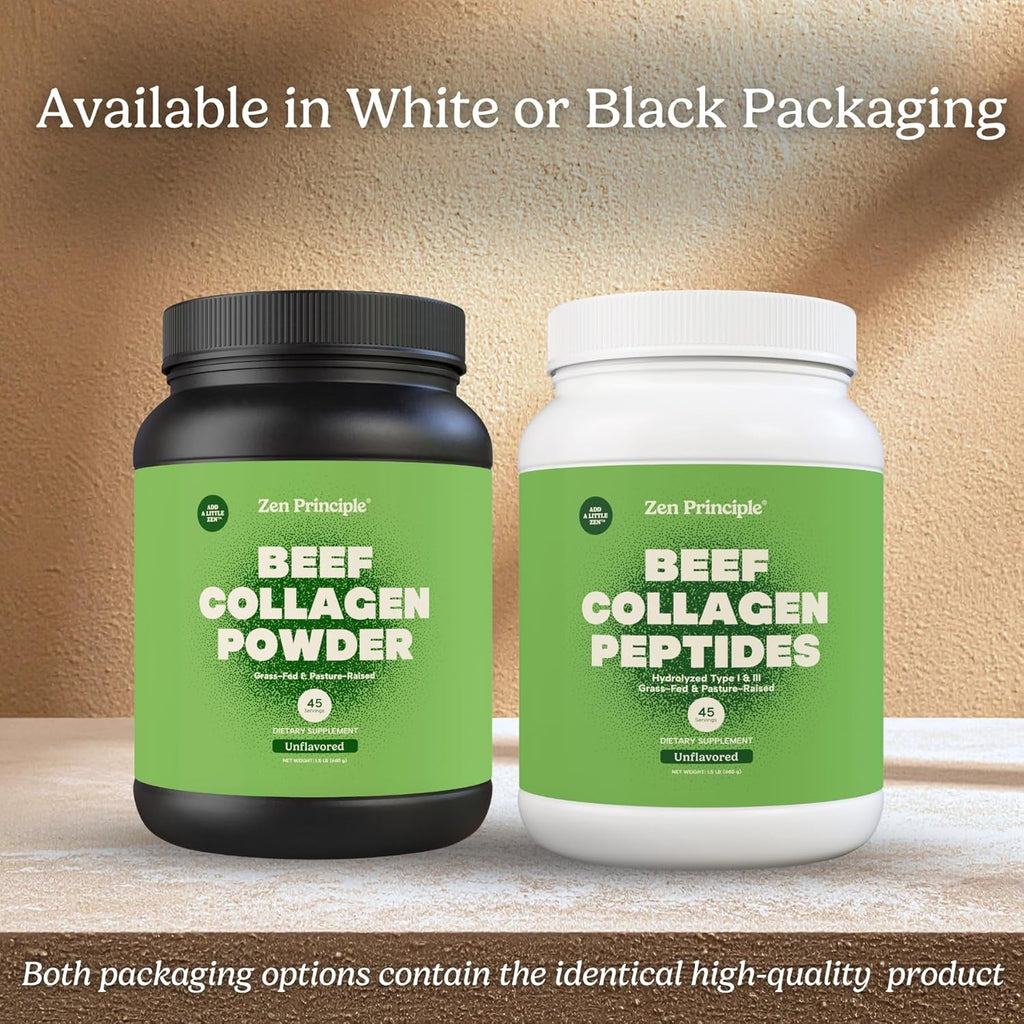 Zen Principle Grass-Fed Agglomerated Hydrolyzed Collagen Peptides 1.5 Lb. Anti-Aging Protein for Healthy Hair, Skin & Joints. Paleo Friendly, GMO and Gluten Free, Pasture-Raised Bovine.