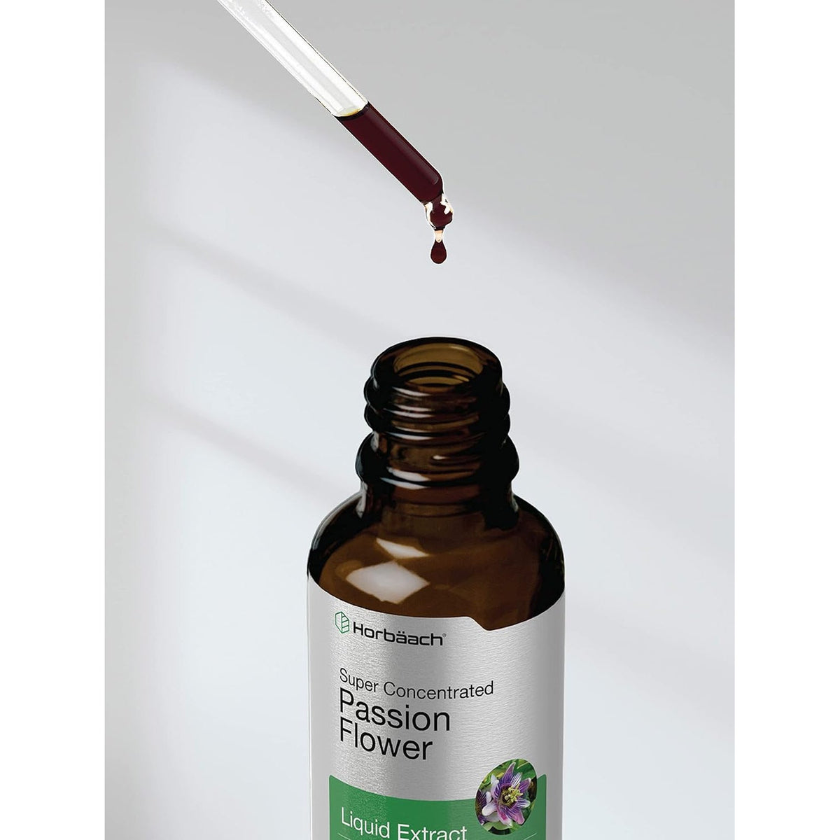 Horbäach Passion Flower Tincture | 2 Fl Oz | Alcohol Free Liquid Extract Drops | Super Concentrated Supplement | Vegetarian, Non-Gmo, Gluten Free