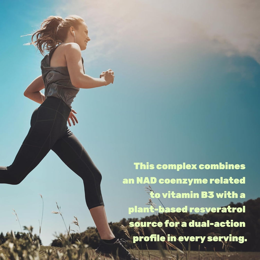 NAD+ Resveratrol Supplement 1,000Mg per Serving, 120 Veggie Capsules | 2-In-1 Extra Strength NMN Supplement Alternative | NAD Supplements for Women & Men | Non-Gmo, Gluten Free